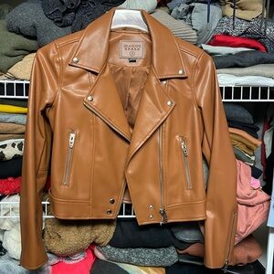 Blank NYC brown faux leather jacket